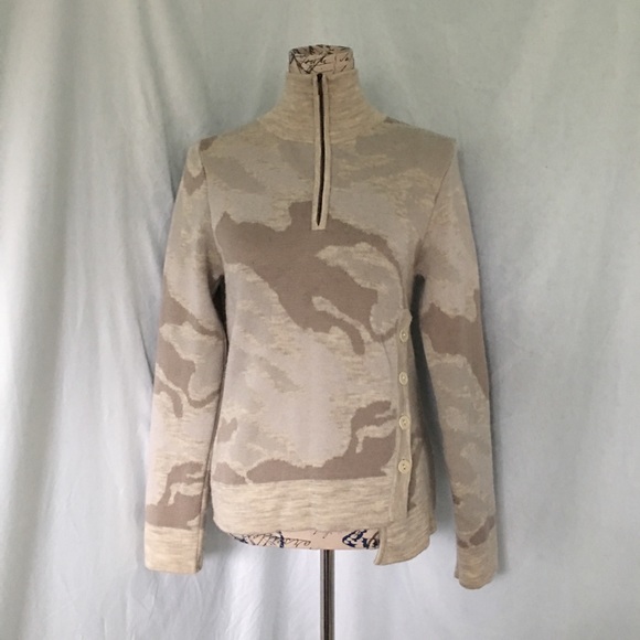 Nau Merino Wool 1/4 Zip Sweater Abstract Camo - Picture 2 of 8